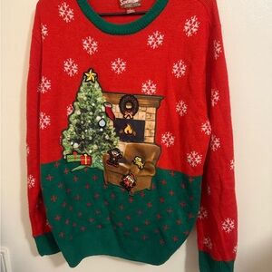 Sweater Co. Red and Green Holiday Crewneck Sweater